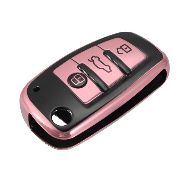 Unique Bargains 3 Button Remote With Keychain Key Fob Cover For Audi A1 A3 Q3 Q7