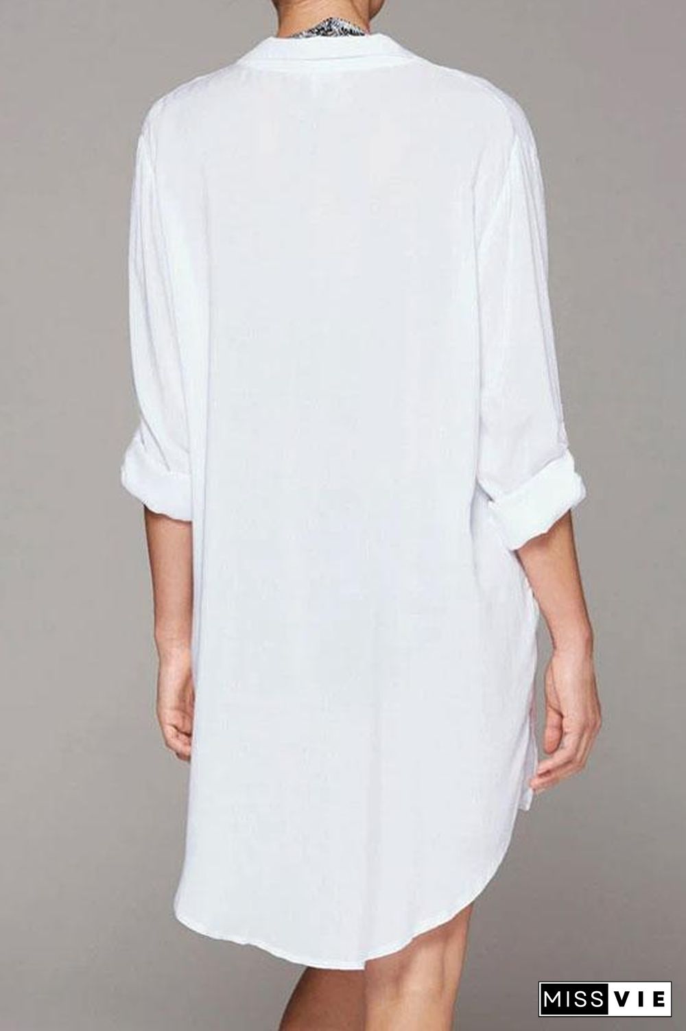 Oversize Split Sides Sleeved Tunic Cover Up Blouse