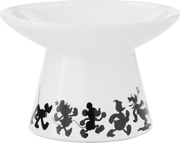 Disney Mickey Mouse Wide Shape Non-Skid Elevated Ceramic Cat Bowl