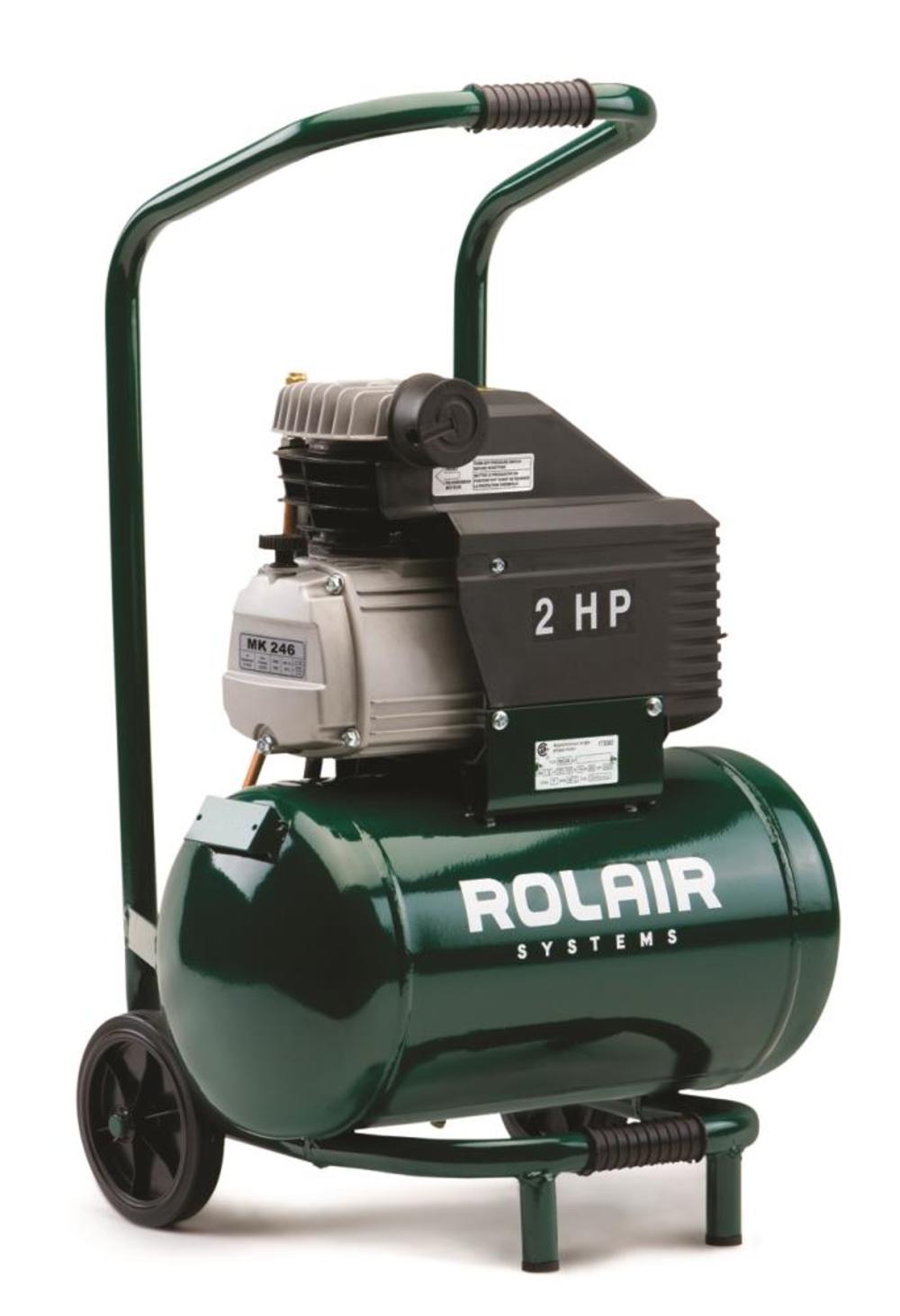 Rolair 2 HP (115V) 4.1 CFM@90PSI 5.3 Gall Cart Compressor FC2002HBP6 from Rolair