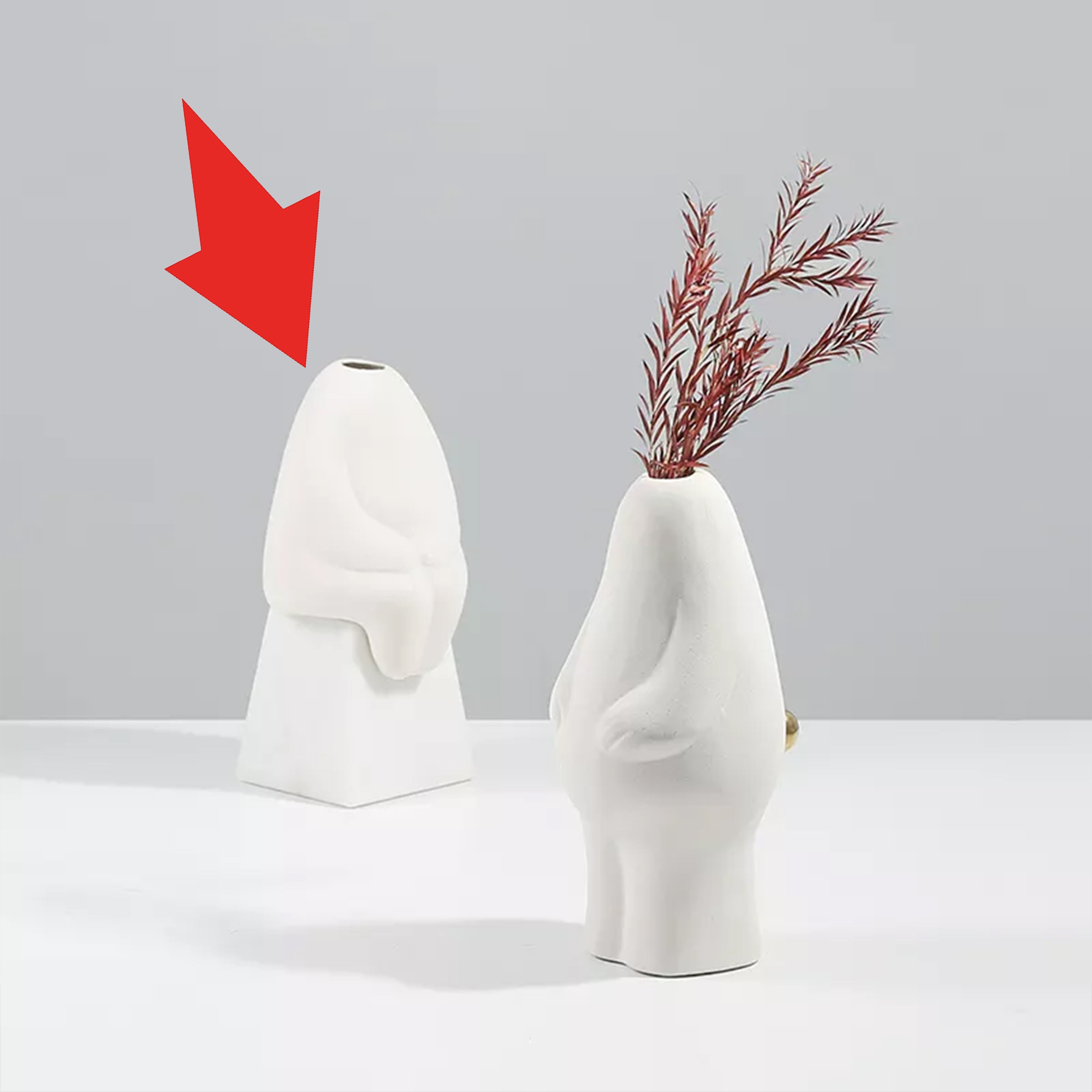 Sitting Rabbit Vase-White Fd-D22063B