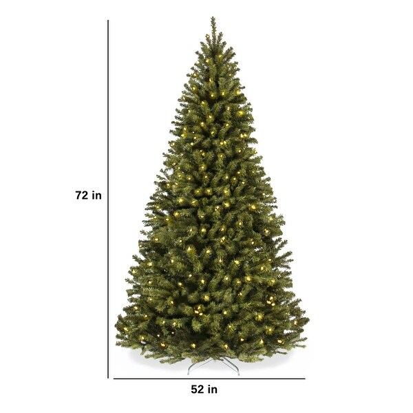 PreLit Artificial Spruce Christmas Tree w/ Foldable Metal Base