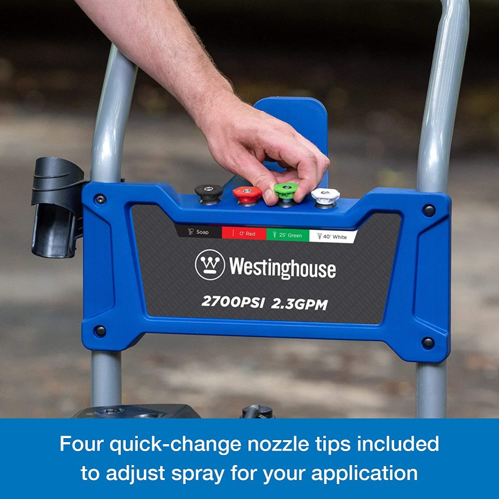 Westinghouse 2，700 PSI 2.3 GPM Gas Powered Cam Pump Pressure Washer with Quick Connect Tips ;