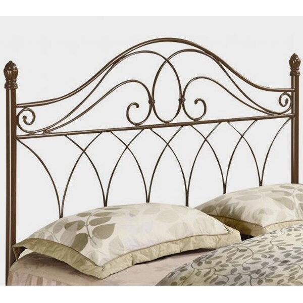 Geometric Design Full/ Queen Brown Metal Headboard - - 35780157