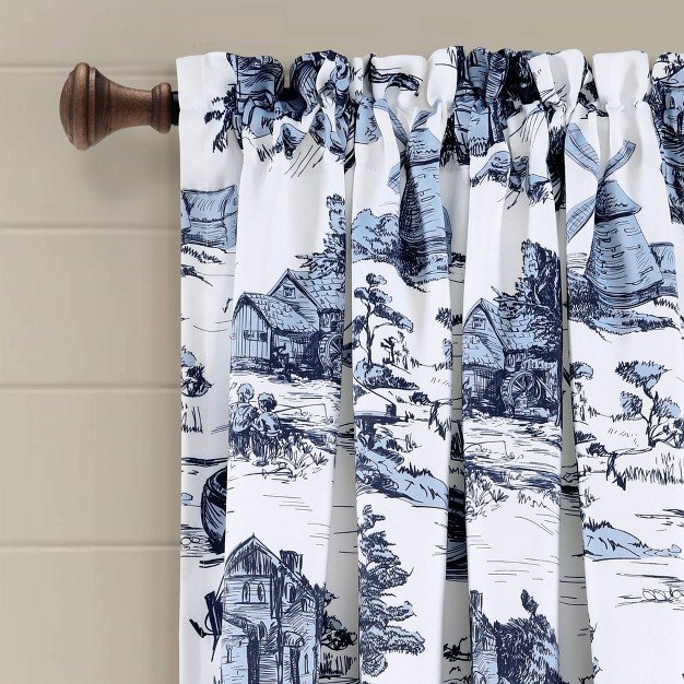 Set Of 2 French Country Toile Light Filtering Window Curtain Panels Lush D cor