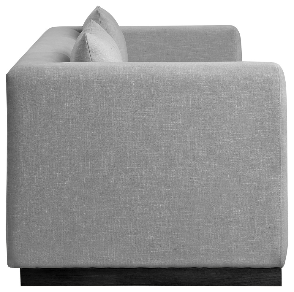 Alfie Linen Textured Fabric Upholstered Upholstered Chair   Transitional   Sofas   by Meridian Furniture  Houzz