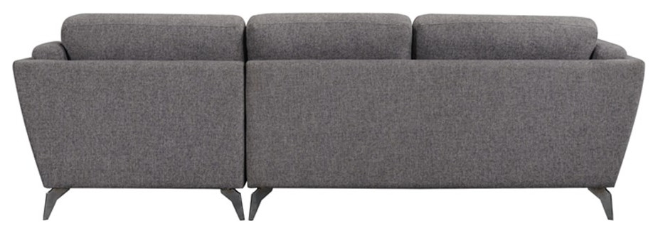 Bowery Hill Contemporary Fabric L Shaped Sectional Sofa in Gray   Midcentury   Sectional Sofas   by Homesquare  Houzz