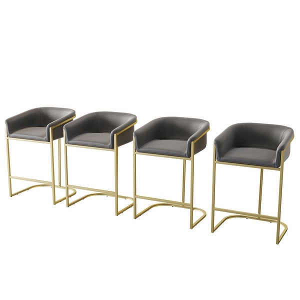 Modern Velvet Upholstered Counter Height Bar Stools