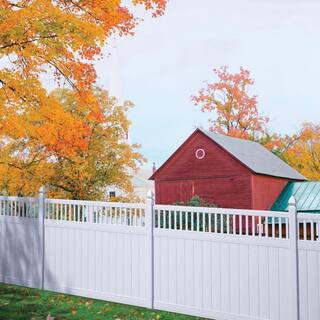 Veranda Pro-Series 6 ft. H x 8 ft. W White Vinyl Woodbridge Closed Picket Top Fence Panel - Unassembled 144727