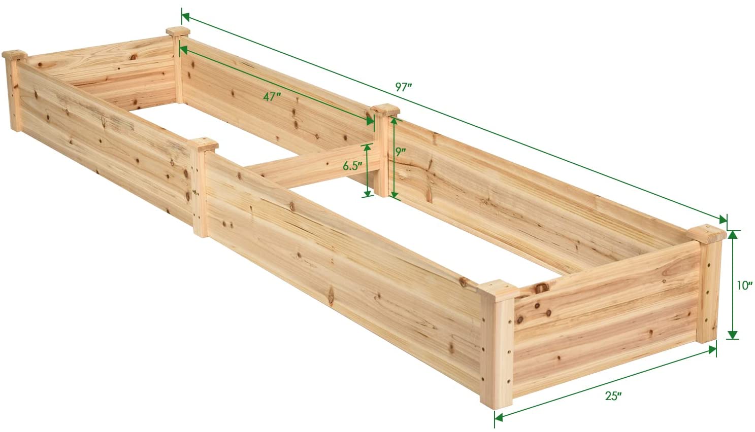 Raised Garden Bed Wood Planter Box Elevated Planting Container for Vegetable Flower Planter Raised Beds Outdoor Garden Bed for Backyard Patio Lawn Balcony Easy Assembly