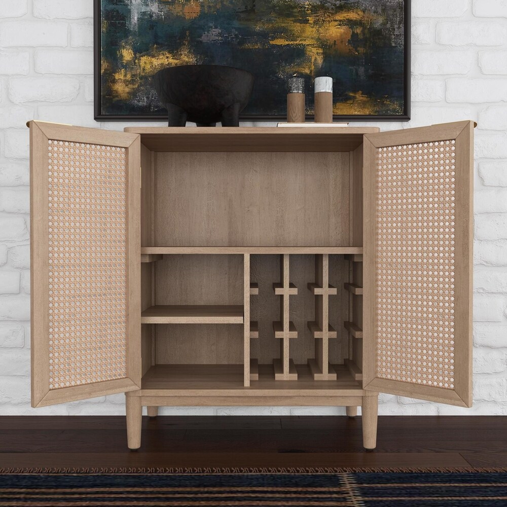 Brentwood Brown Wood Bar Cabinet   29\