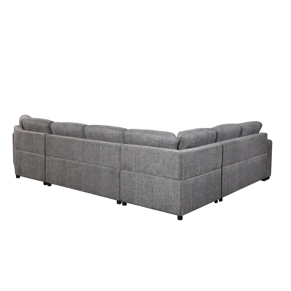 U Shape Sectional Sofa with Chaise for Home Bedroom