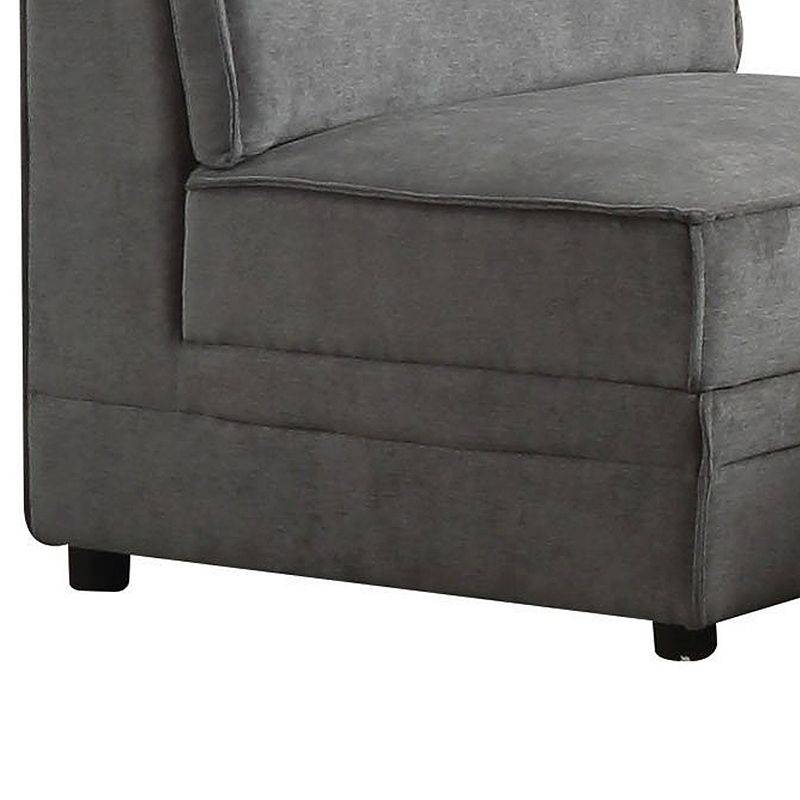 Bois Armless Chair (Reversible)， Gray Velvet