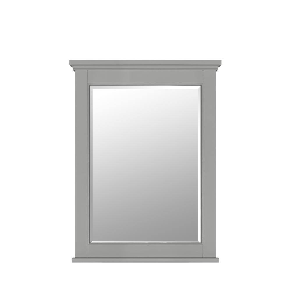 Home Decorators Collection Grayson 24 in. W x 32 in. H Rectangular Wood Framed Wall Bathroom Vanity Mirror in Storm Gray 20305-M24-ST