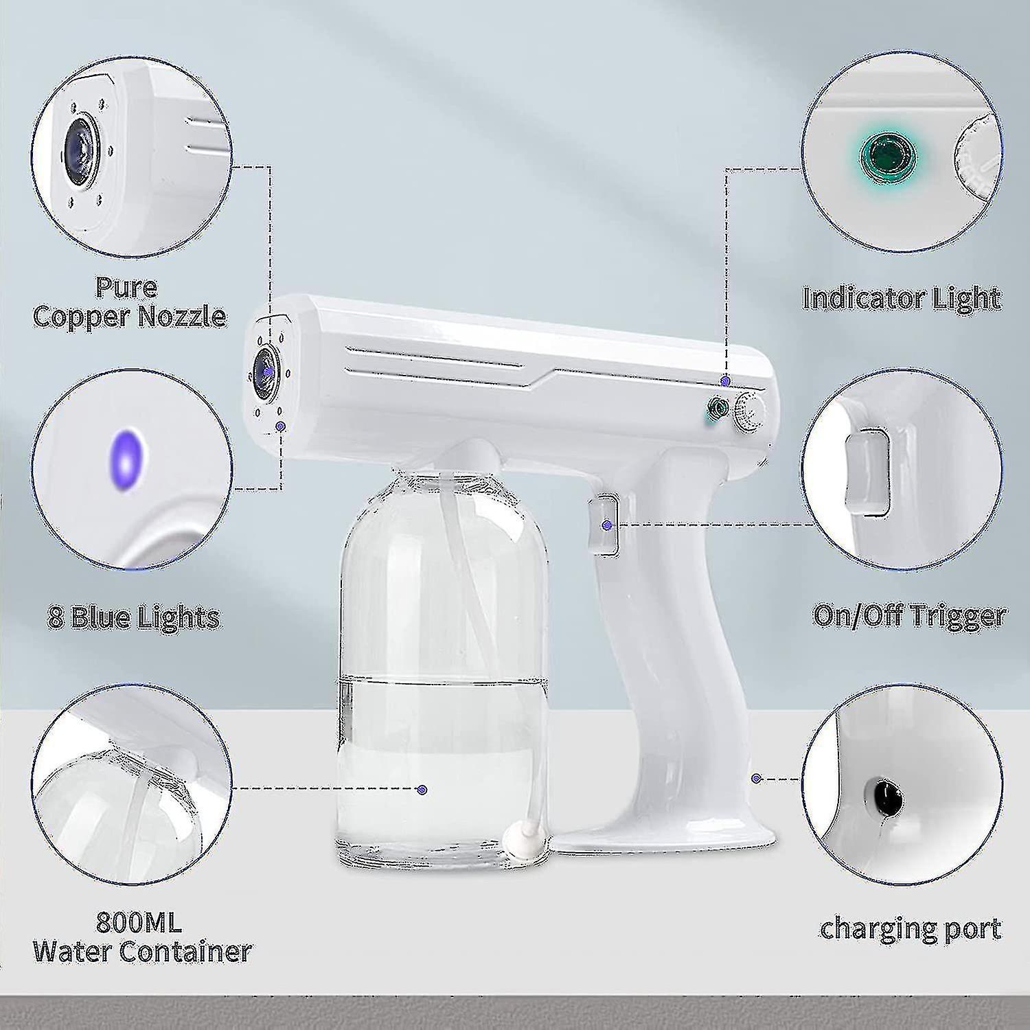 Handheld Rechargeable Nano Atomizer With Uv Light， Electric Sprayer For Home，office，school