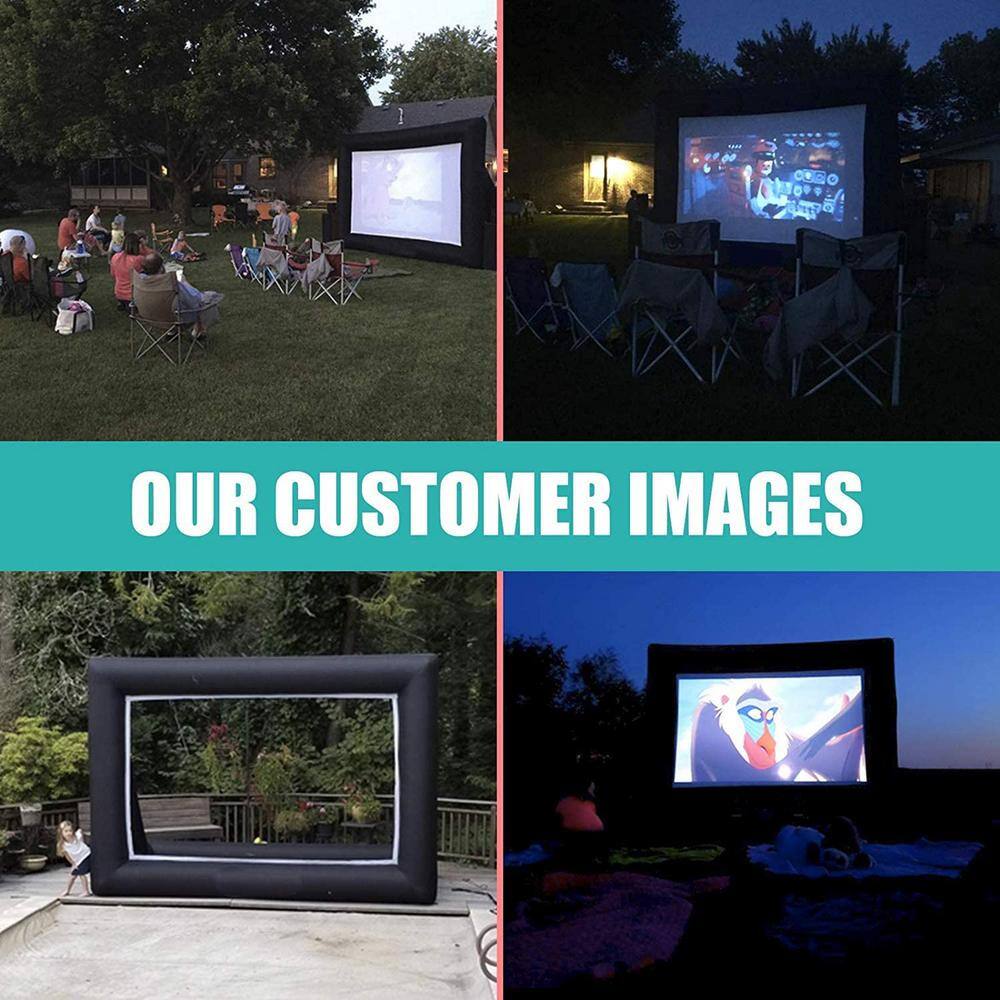 FUFUGAGA 16 ft. Outdoor Inflatable Mega Movie Projector Screen Supports Front  Rear Projection with Blower Carry Bag KF020146-16-02-03