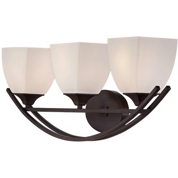 3 light Fixture White Glass Shade For Bedroom Bathroom Living Room