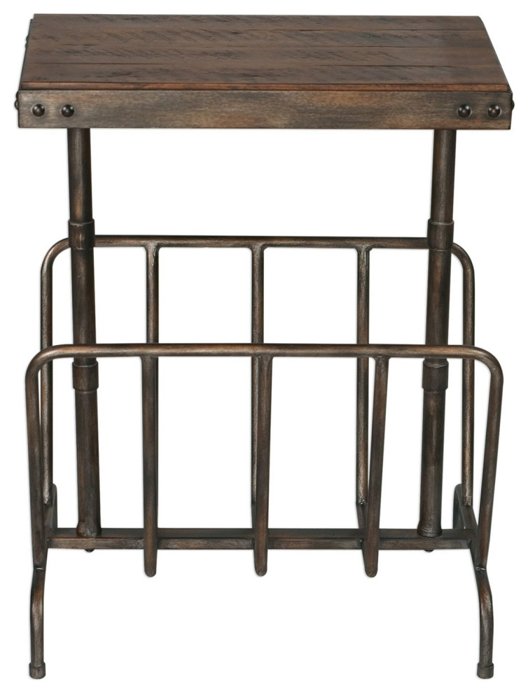 Uttermost Sonora Industrial Magazine Accent Table   Transitional   Side Tables And End Tables   by We Got Lites  Houzz