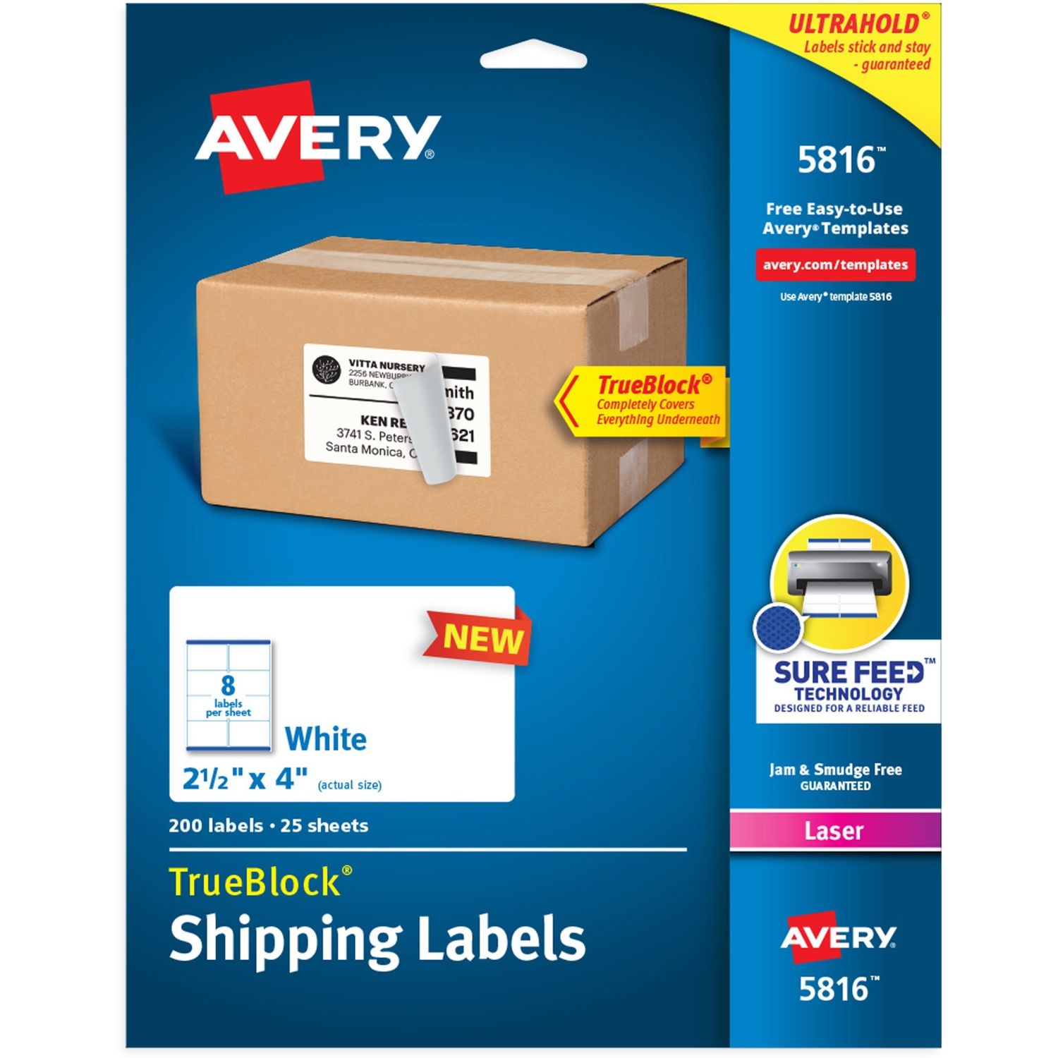 TrueBlock Shipping Labels by Avery AVE5816