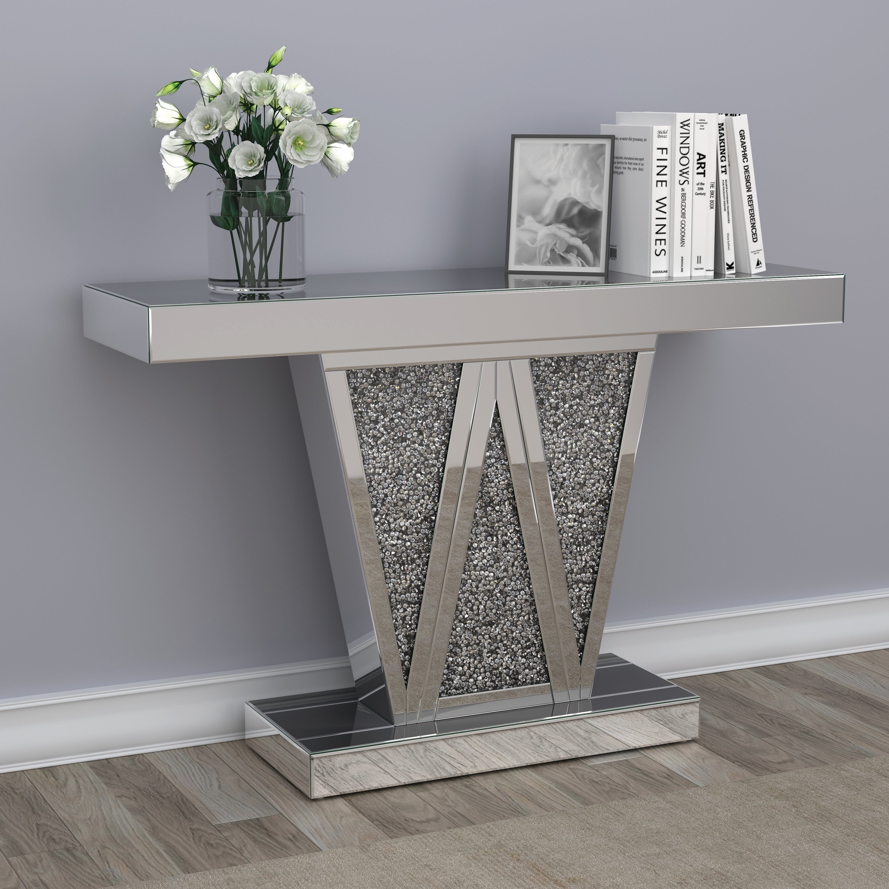 Coaster Furniture Crocus Silver Rectangular Console Table