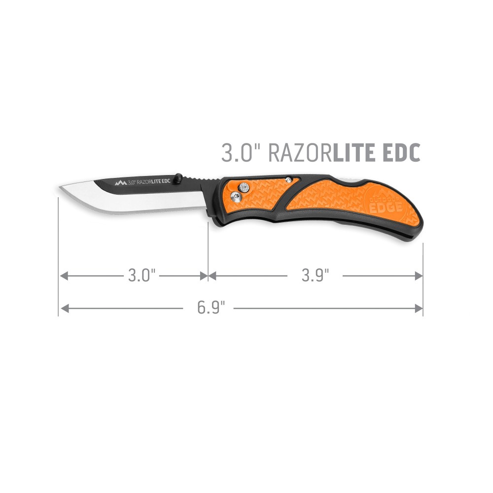 Outdoor Edge RazorLite EDC Folding Knife Orange 3 with 4 Blades ;