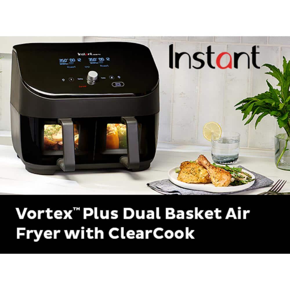 Instant Pot Instant Vortex Plus 8 qt Black Dual Basket Air Fryer with ClearCook