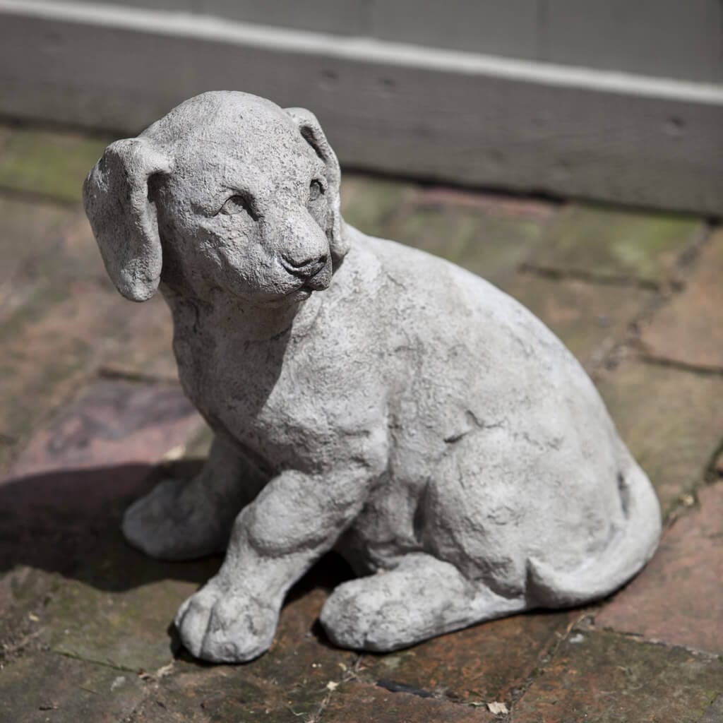 Campania International Lab Pup Garden Statue