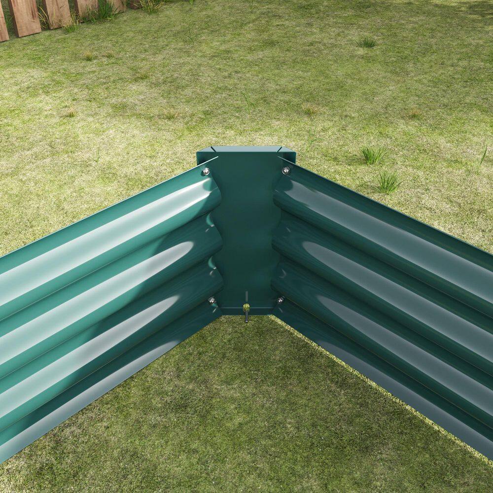 Tidoin 8 ft. W x 4 ft. D x 1 ft. H Green Metal Rectangle Raised Garden Bed Planter Beds for Plants Vegetables and Flowers HomeC-YDW9-910