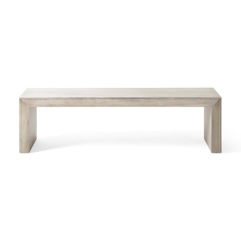 Noble House Pannell Light Gray Solid Wood Bench 70480