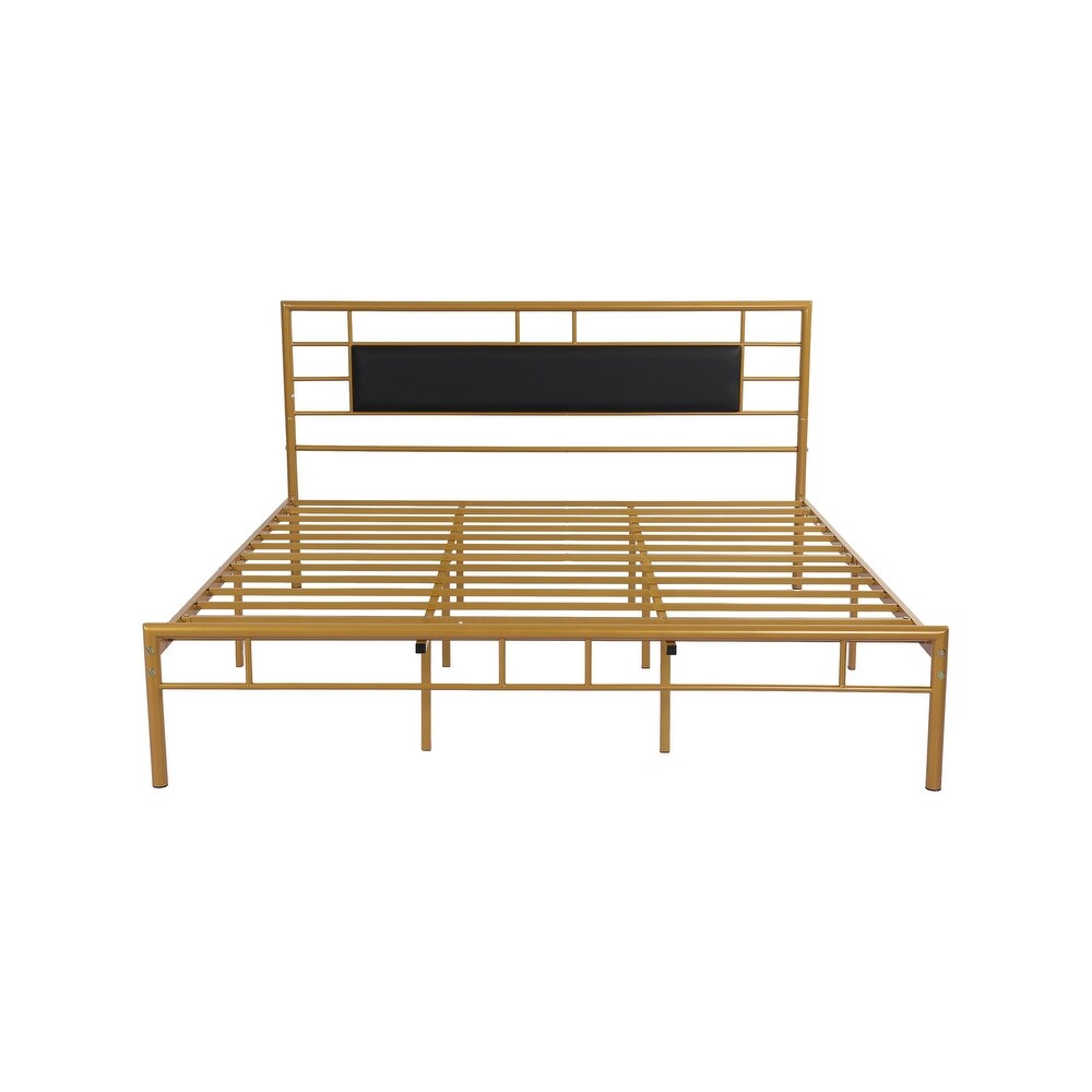 Goutwel Metal Platform Bed Frame with Headboard and Footboard