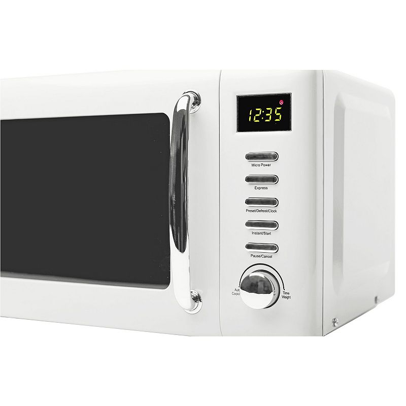 Haden Heritage Vintage 0.7 Cubic Foot 700 Watt Countertop Microwave Oven， Ivory