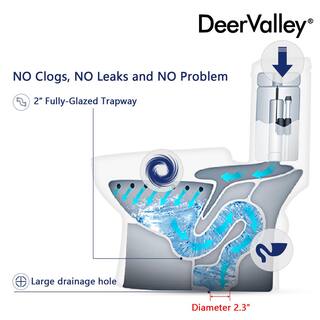 DEERVALLEY Prism 1-Piece 0.81.28 GPF Dual Flush Elongated Toilet in White Seat Included DV-1F52636