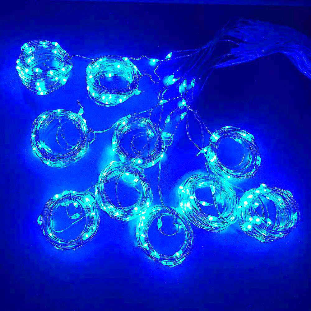 3000mm*3000mm 300leds Usb Curtain Light Copper Wire 8 Modes Lamp String Lights With Rf Remote Blue