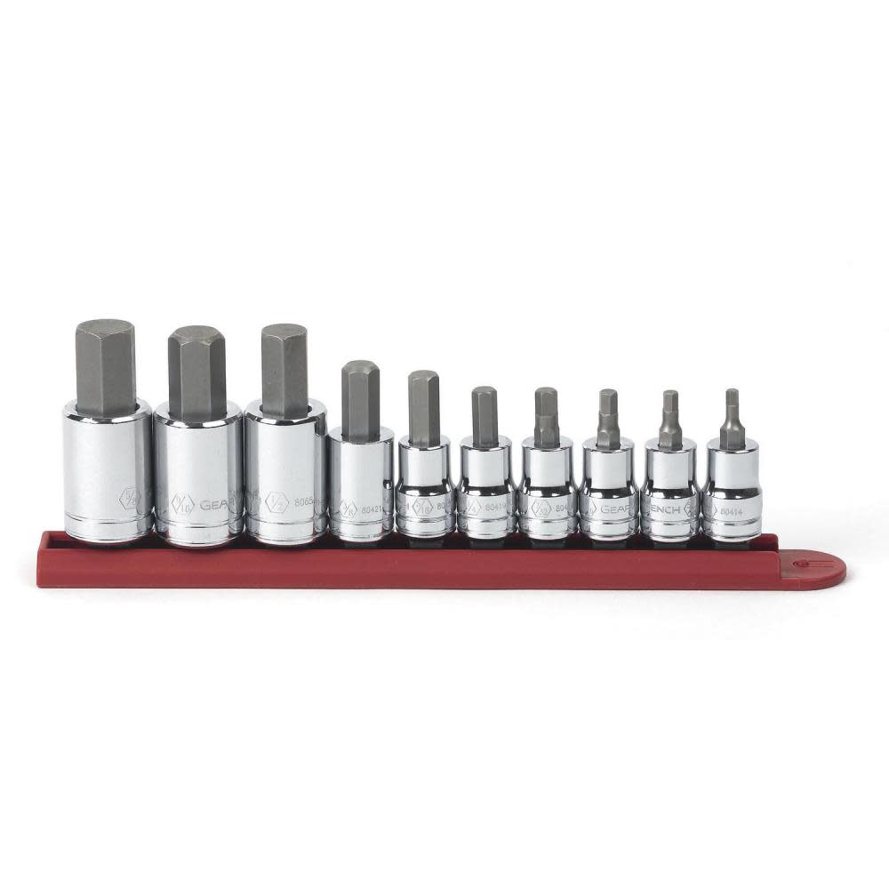 GEARWRENCH Hex Bit Socket Set 10 Pc. 3/8 In. and 1/2 In. Drive SAE 80579 from GEARWRENCH