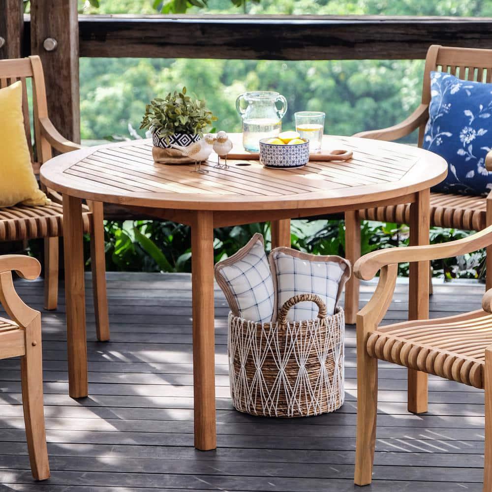 Cambridge Casual Heaton Natural Teak Round Outdoor Dining Table