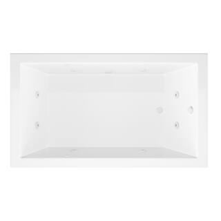 Universal Tubs Sapphire 6 ft. Rectangular Drop-in Whirlpool Bathtub in White HD3272VNWR