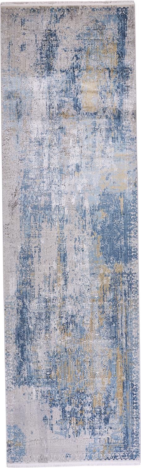 Lindstra Blue and Gray Rug by BD Fine