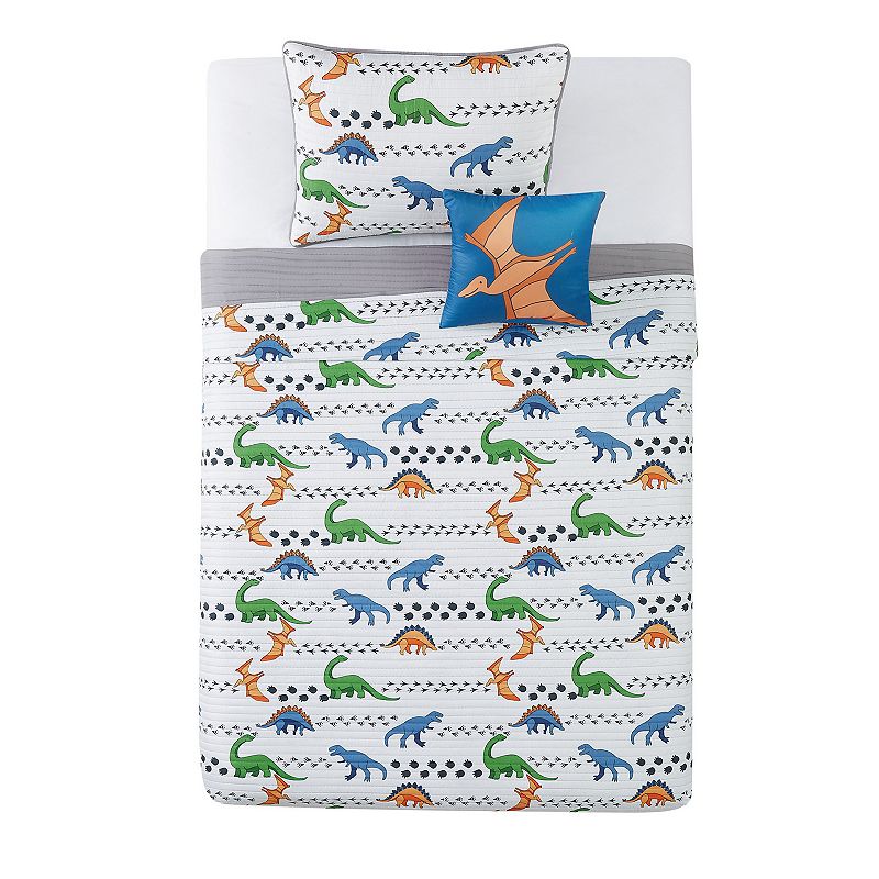 My World Kids Dino Tracks Quilt Set