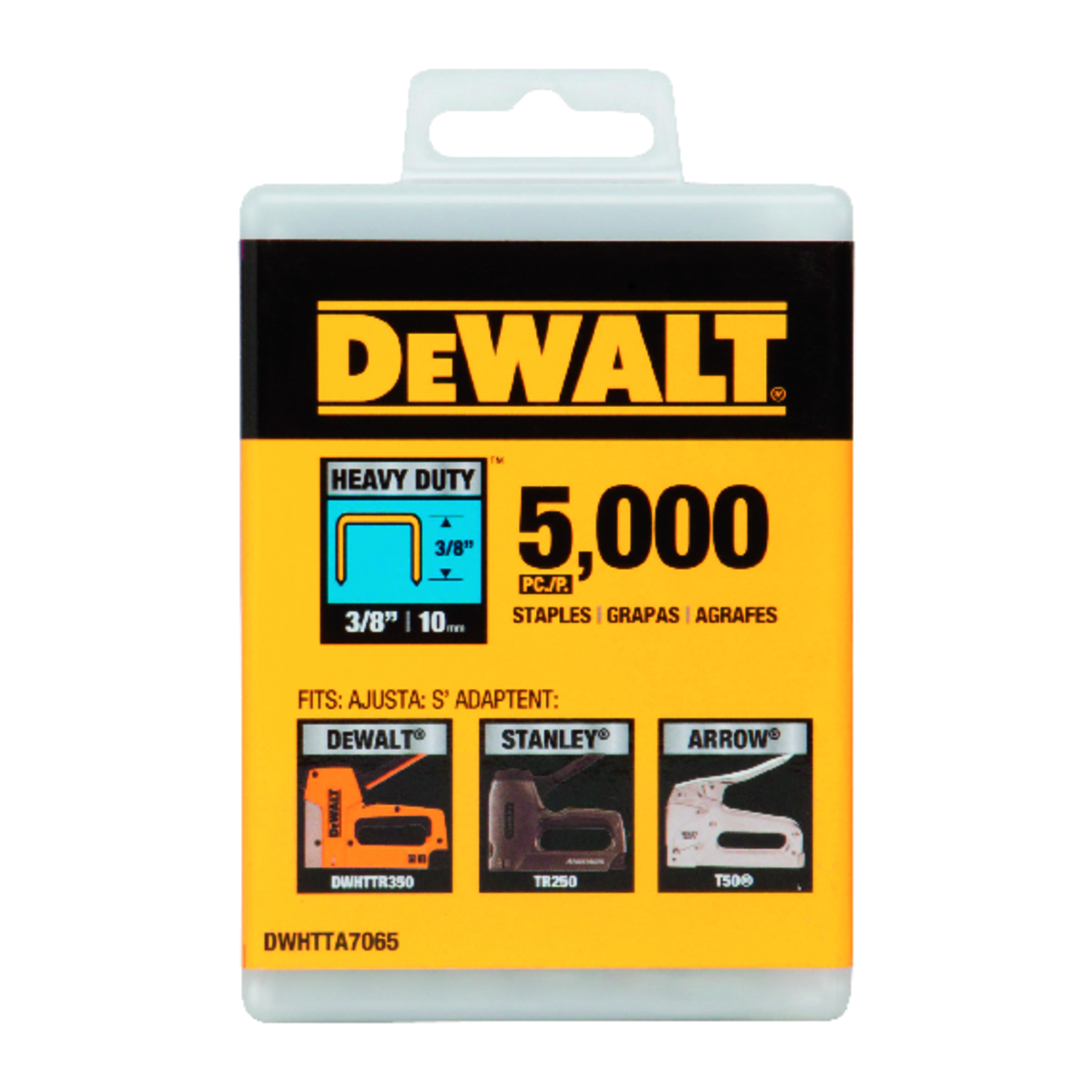 DW T50 3/8 in. L 20 Ga. Narrow Crown Heavy Duty Staples 5000 pk