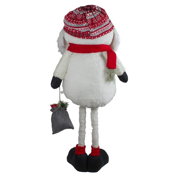 33Inch Red，White，Gray Plush Christmas Snowman with Telescopic Legs