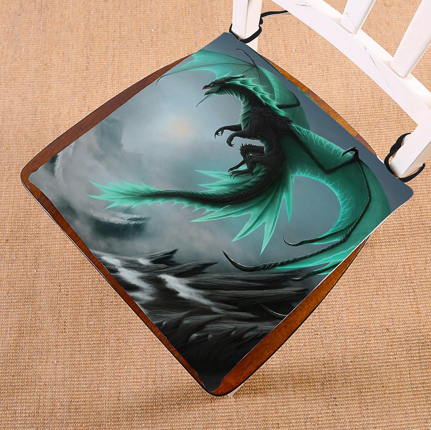 Flying Dragon Pattern Chair Pad Seat Cushion Chair Cushion Floor Cushion 40x40 Cm