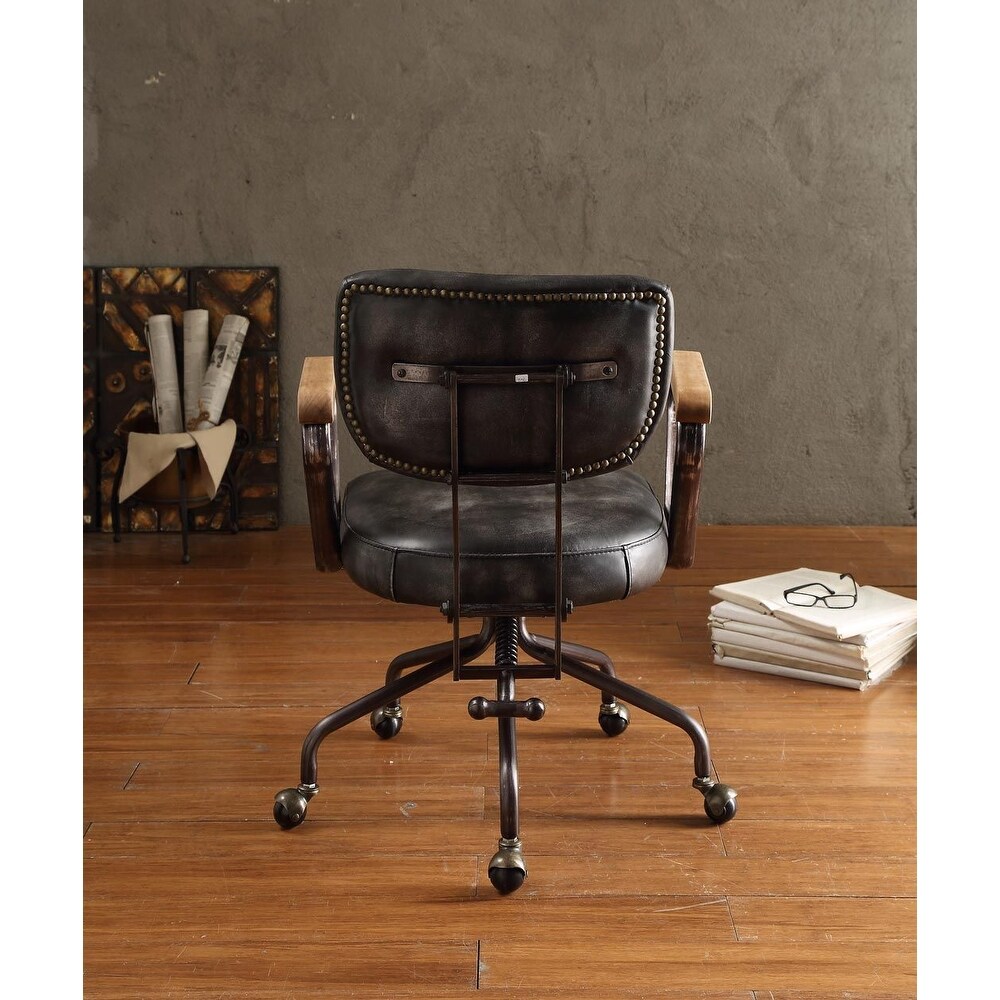 Office Chair in Vintage Whiskey Grain Leather Desk Chair Executive Chairs