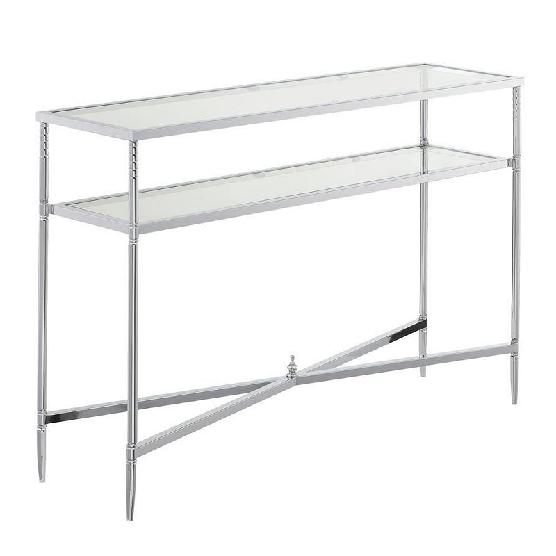 Convenience Concepts Tudor Console Table， Clear Glass/Chrome