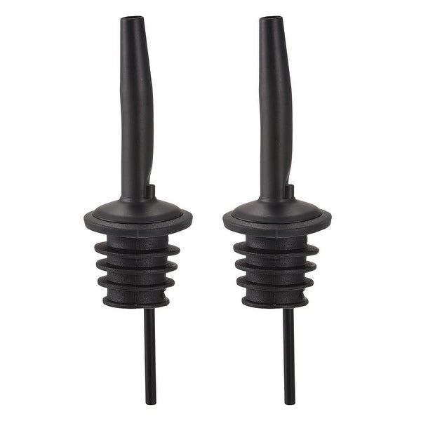 2x Stainless Steel Liquor Pourer Wine Bottle Pour Spout Stopper， Black