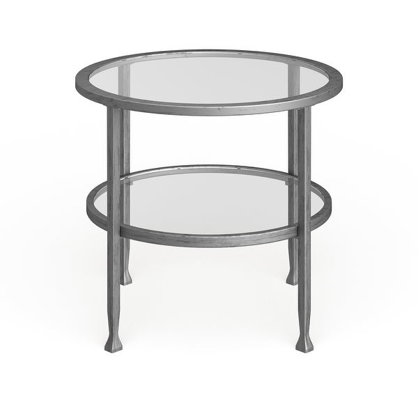 SEI Furniture Glenn Silver Metal Round Side Table