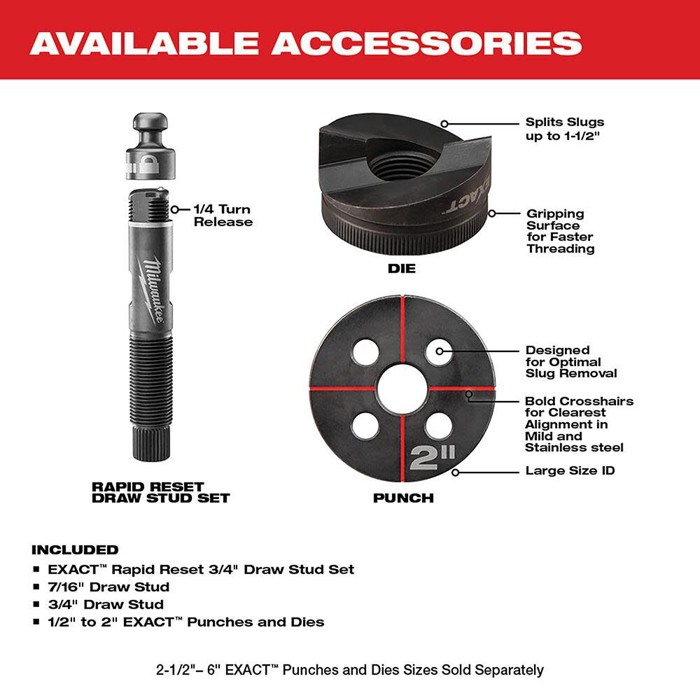 MW M18 FORCE LOGIC 10-Ton Knockout Tool 1/2 in. to 2 in. Kit 2676-22 from MW