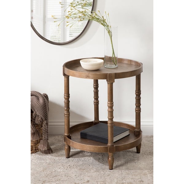 Kate and Laurel Bellport Round Wood Side Table - 20x20x24