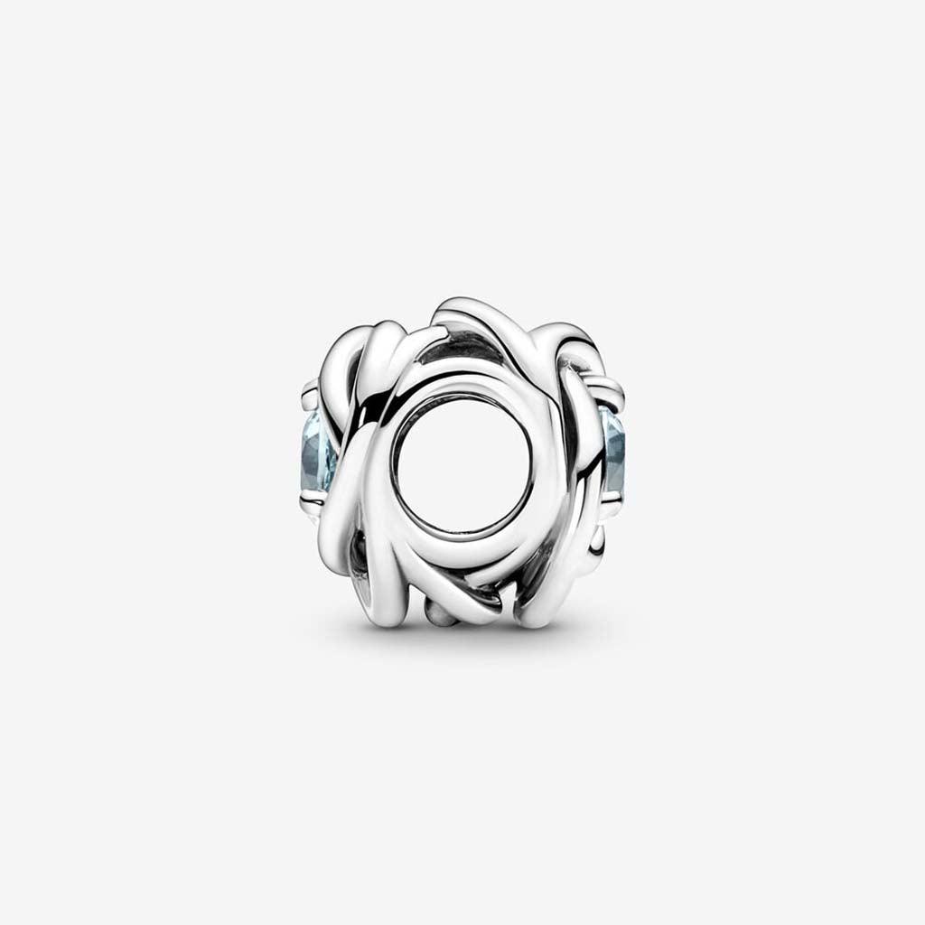 PANDORA  March Sea Aqua Blue Eternity Circle Charm