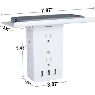 8-Outlet Wall Outlet Extende Surge Protector Multi-Functional Outlet Wall Plug (2-Pack) Bos-CYD0-XQYU