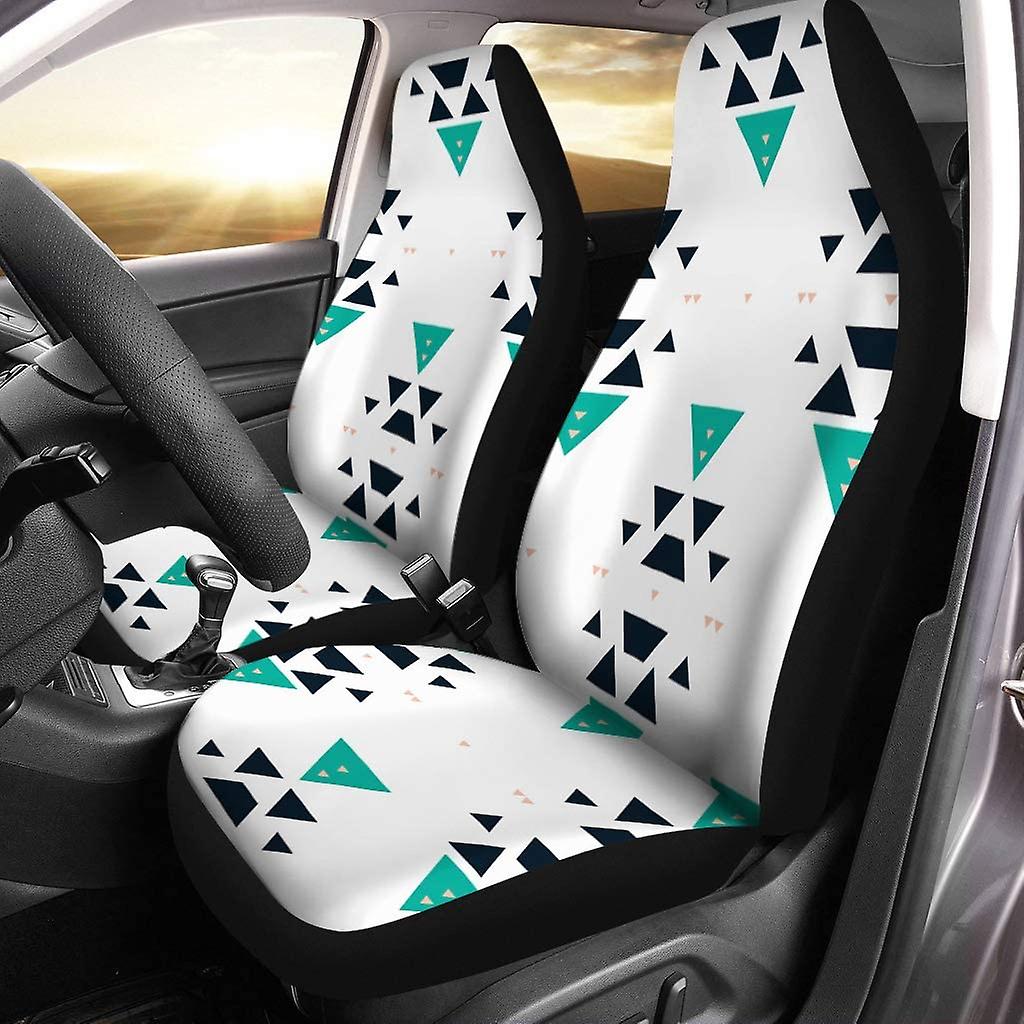 Set Of 2 Car Seat Covers Abstract Hipster Chevron Elements Abstract Triangle Universal Auto Front Seats Protector Fits